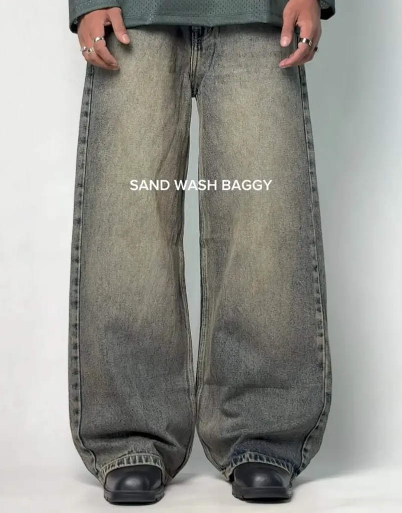 Baggy jeans (Sand wash baggy, Small)